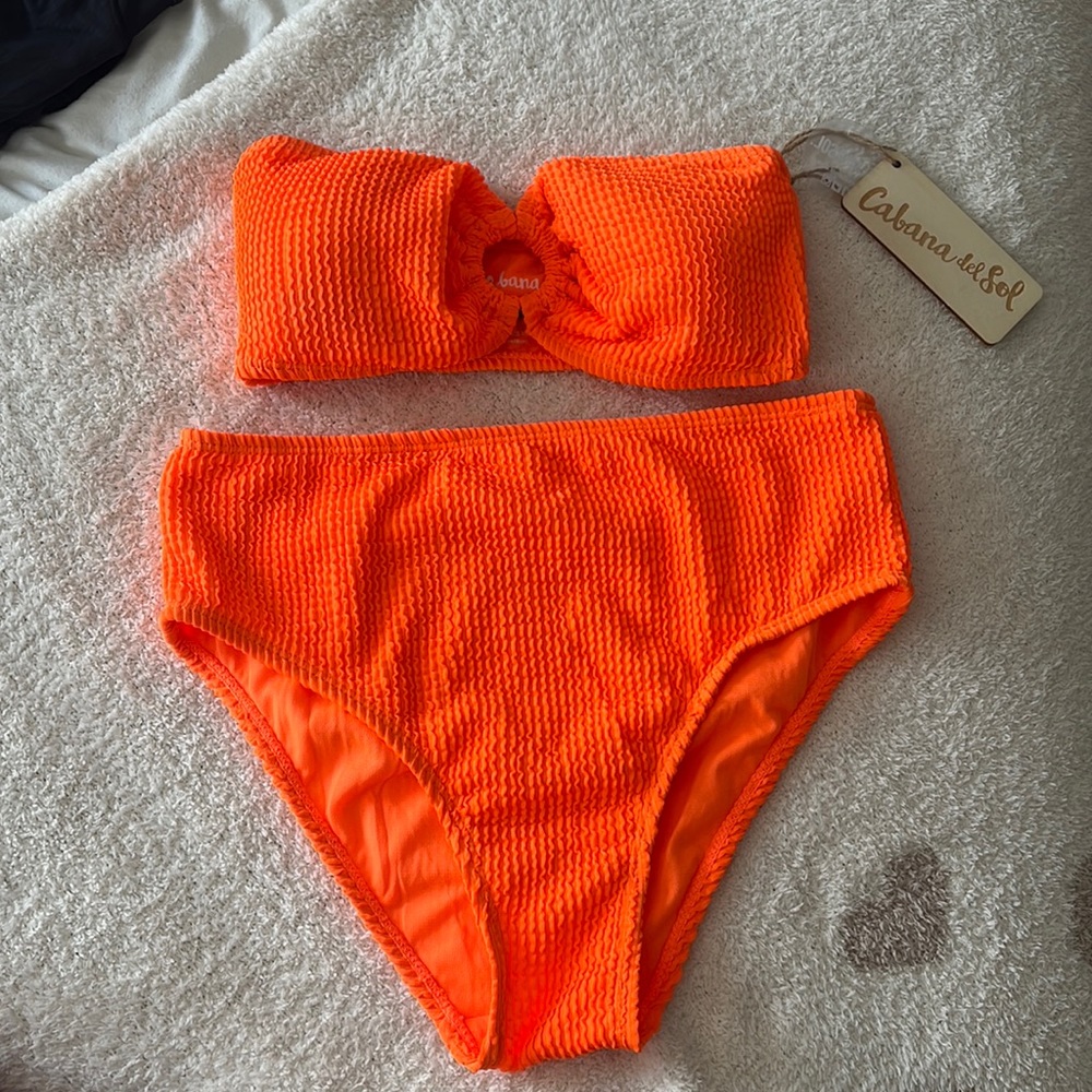 Calana Del Sol orange bathing suit